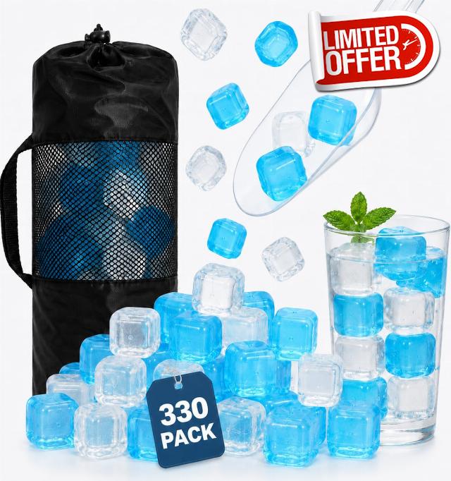 330 Pack Reusable Ice Cubes with Scoop