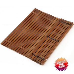 Leinuosen Large 30" x 30" Solid Teak Shower Mat