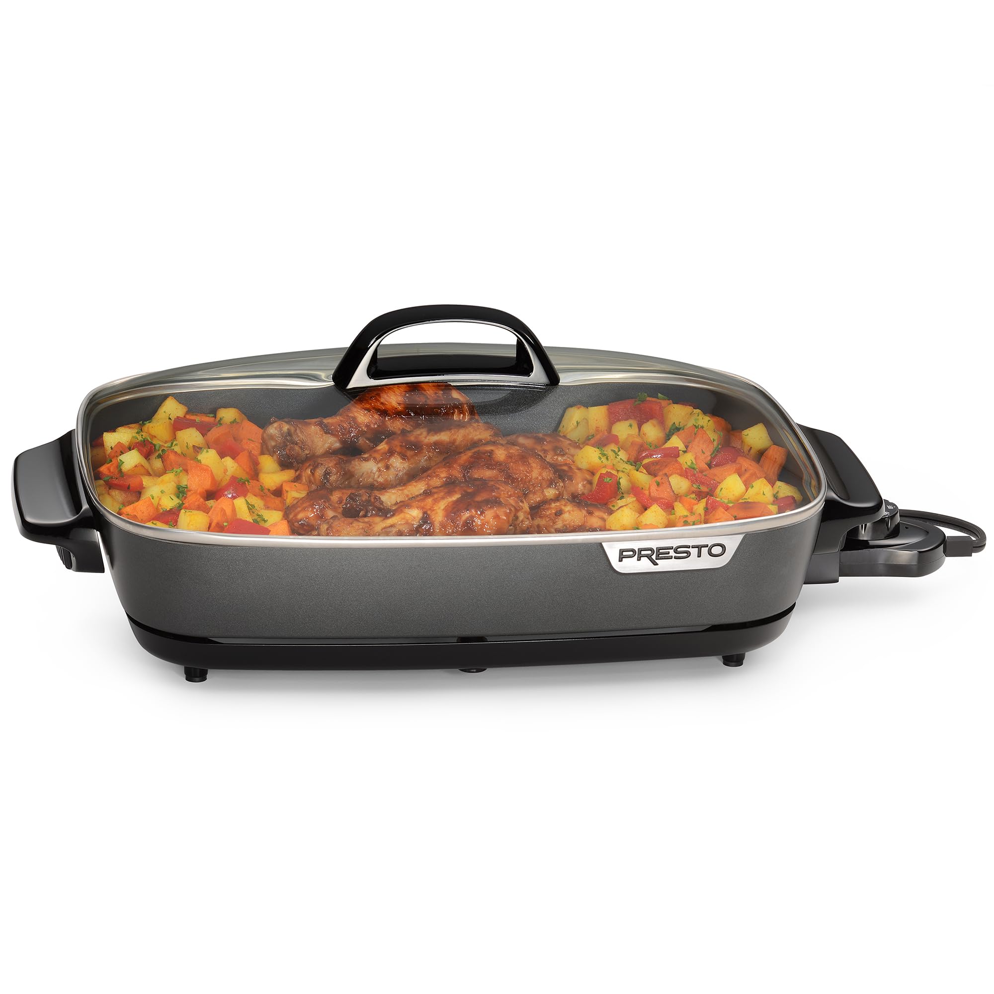 Presto 06858 16-Inch Slimline Electric Skillet with Glass Cover - Nonstick