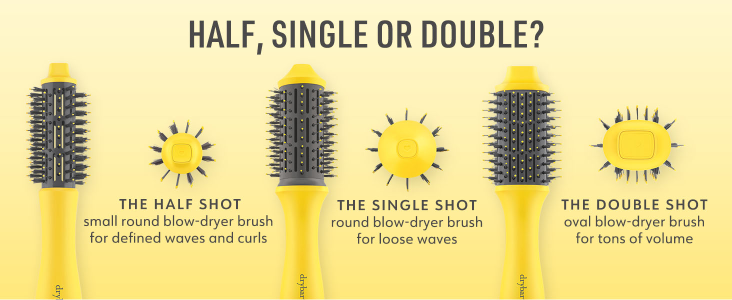 Half single or double blow dryer brush options