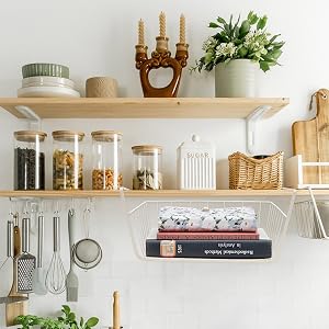 White Under Shelf Wire Basket