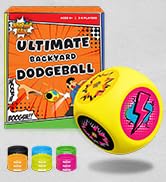 Yardzee, Farkle & 20+ Giant Dice Games (All Weather) Yard Dice with Wooden Bucket, ...