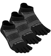 VWELL Toe Socks for Men and Women COOLMAX Five Finger Socks Athletic Running Socks Quarter Ankle ...