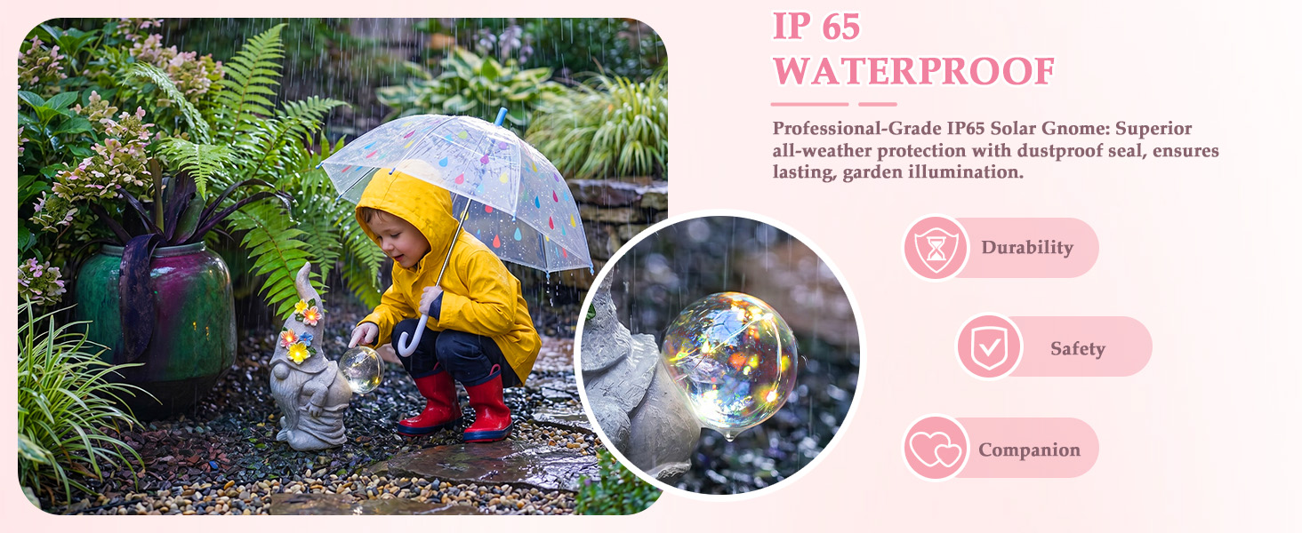 Funny Garden Gnome Statue: Outdoor Sculpture Lights Mothers Day Gifts for Mom Women Grandma