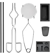 Nelyrho Hand-held Crucible Pouring Tongs/Rack with A Graphite Crucible, Work with Crucibles and M...