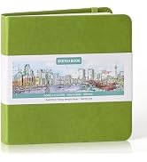 50 Sheets Marker Paper Pad, 7.6×7.6 Inch Bleedproof Art Sketch Pad, 73lb/120gsm Drawing Paper Spi...