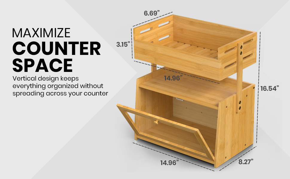 Bread Box and Fruit Basket In One Unit