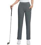 M MAELREG Women's Golf Pants Zipper Pockets Business Slacks for Work Travel Office Stretch Wrinkl...