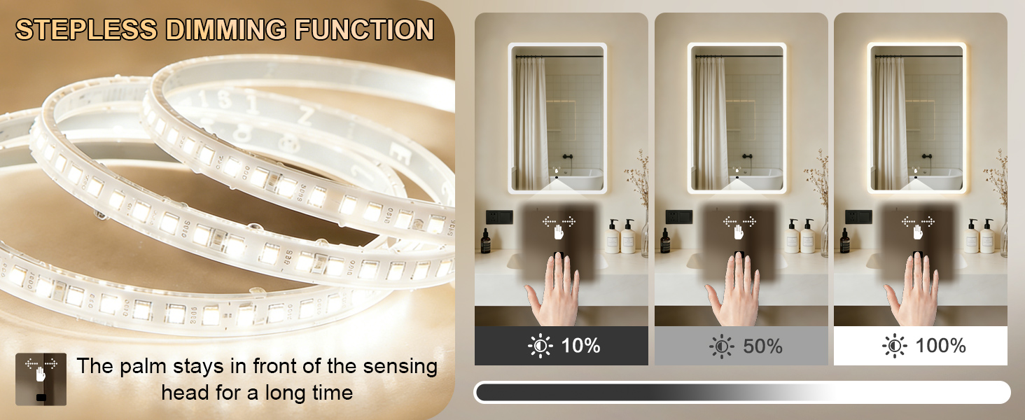 WARM&LOVE 16 x 24 Inch LED Bathroom Mirror