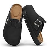 mysoft Women's Comfortable Arch Support Footbed Cork Wedge Sandals - Slip-On Platform Summer Slid...