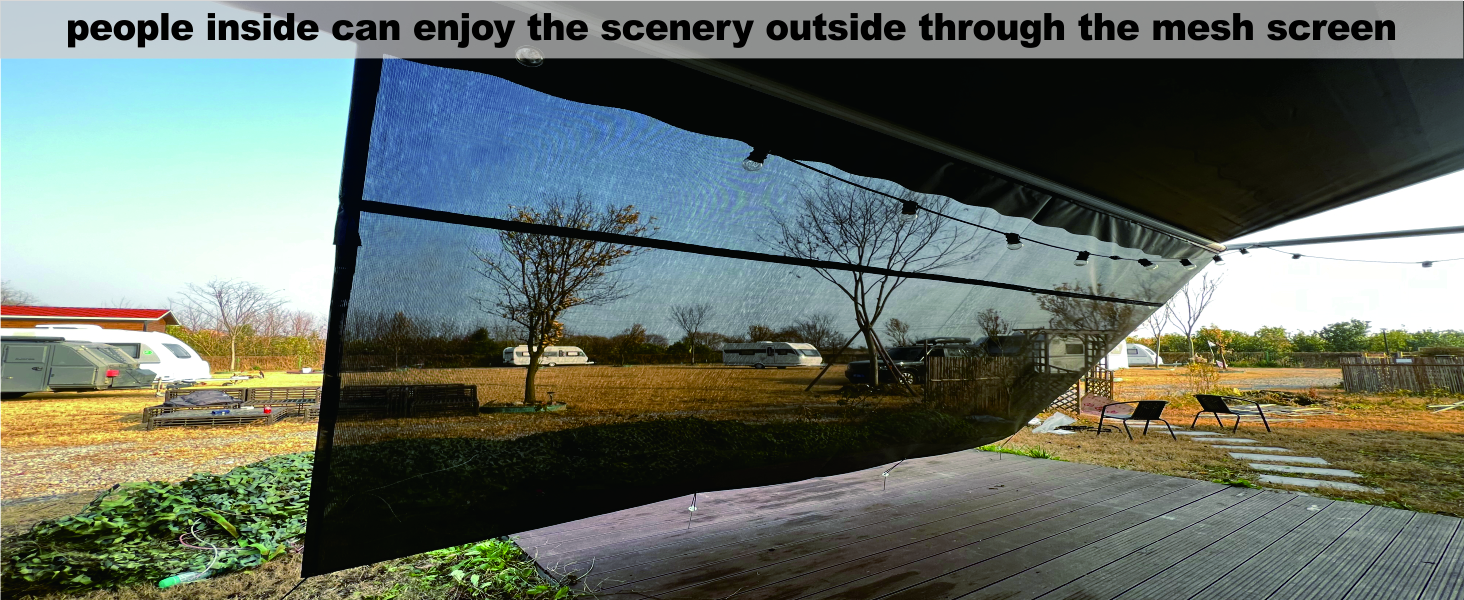 RV Awning Shade Screen with Zipper RV Awning Sun Shade Screen