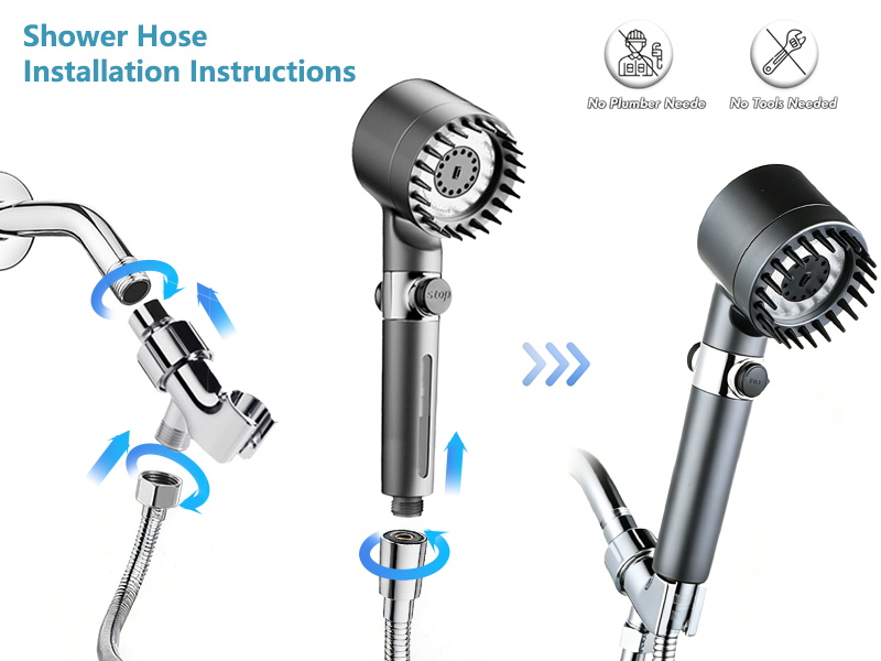 high pressure handheld showerhead with 12 filters