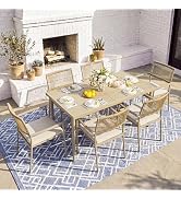 MEXSAKY 7-Piece Patio Table and Chairs Set,Outdoor Dining Set for 6,All Weather Patio Dining Set ...
