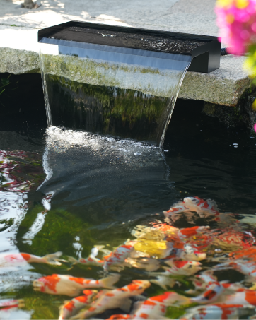 POPOSOAP 70W Solar Pond Waterfall Spillway with Fountain Pump, 304 Stainless Steel & Filtration S...