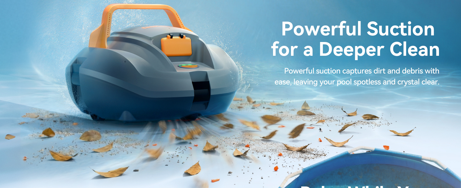 Say goodbye to dirt and debris with strong suction, leaves your pool spotless