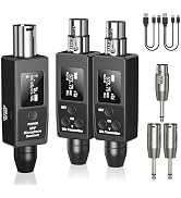 Wireless Microphone Transmitter Receiver System UHF Wireless XLR Transmitter and Receiver for Dyn...