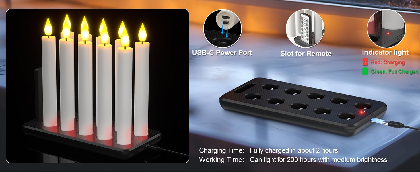 flickering flameless candles with remote