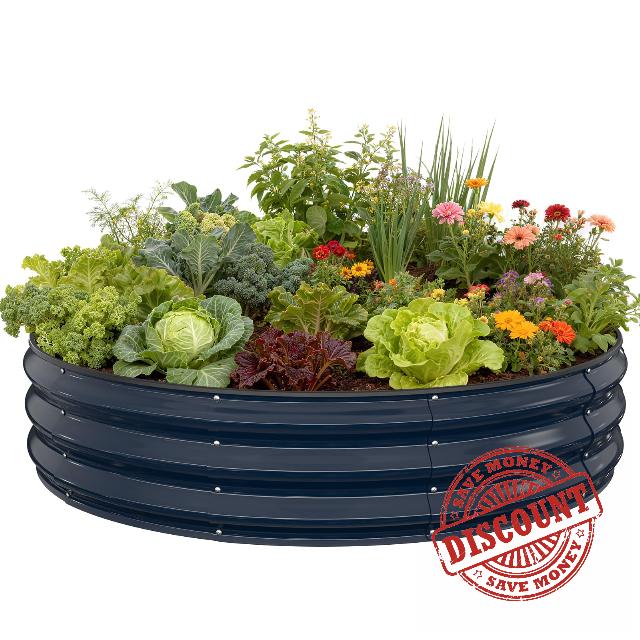 Pattiumo Galvanized Raised Garden Bed 4×4×1 FT