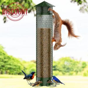 Metal Squirrel Proof Bird Feeders for Outdoors Hanging 5.5LB Lager Capacity
