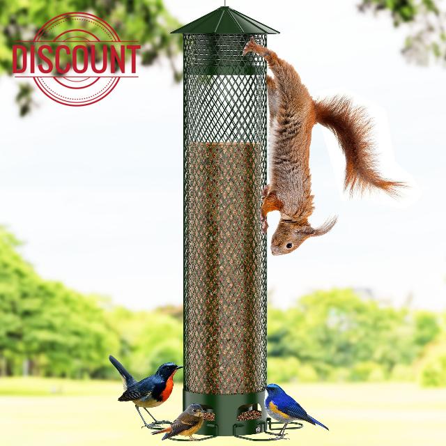 Metal Squirrel Proof Bird Feeders for Outdoors Hanging 5.5LB Lager Capacity