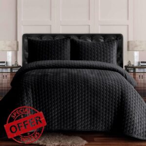 Tribeca Living Lugano Oversized Velvet Quilt Set - All Season