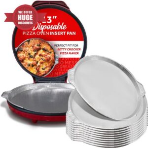 12" Pizza Oven Insert Pan (25-Pack) - Disposable Aluminum Liner for Countertop Pizza Makers
