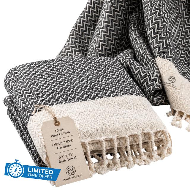 Oversized Bath Towel 39"x71" - Pure Premium Cotton Large Bath Towel for Adults - Sand-Free