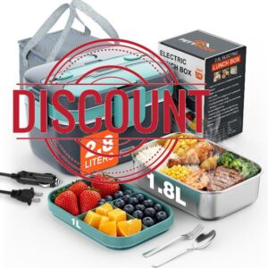 2.8L Electric Heated Lunch Box - 100W Portable Food Warmer for Adults