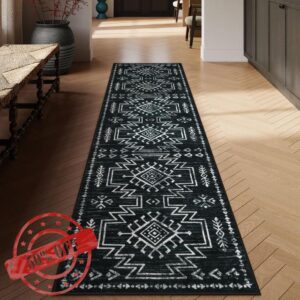 Lahome Vivienne Black Runner Rug for Hallway Non Slip
