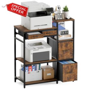 JUSTOGO Printer Stand with 4 Drawer