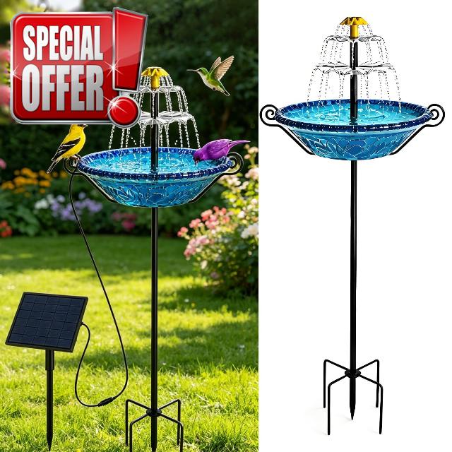 Solar Bird Bath Fountain for Outside