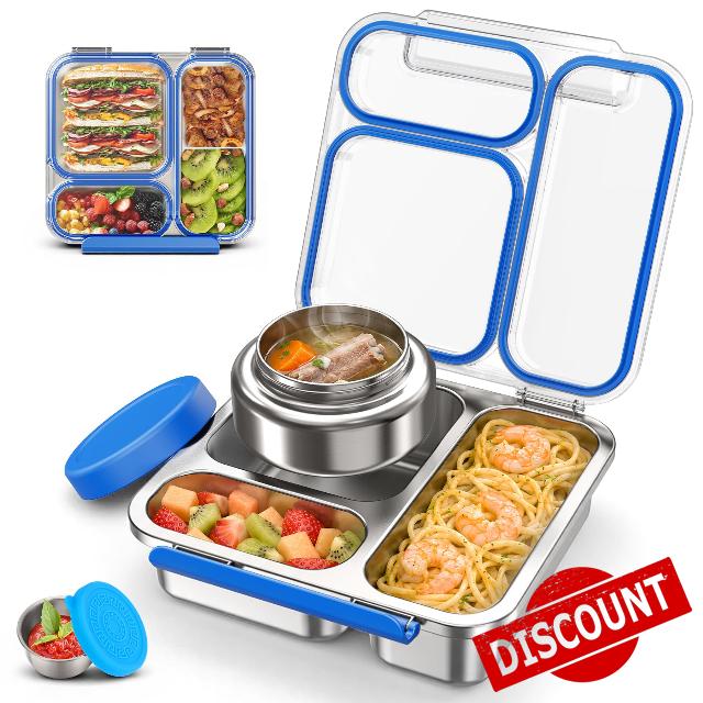 Stainless Steel Bento Box Kids Adult with 7oz Soup Thermo
