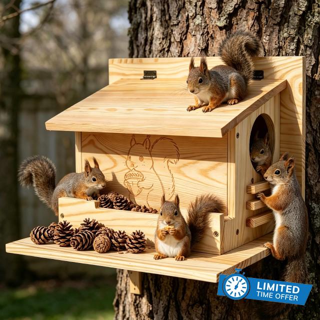 Large Wooden Squirrel Houses for Outside