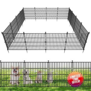 5 Panels No Dig Decorative Outdoor Garden Fence for Yard