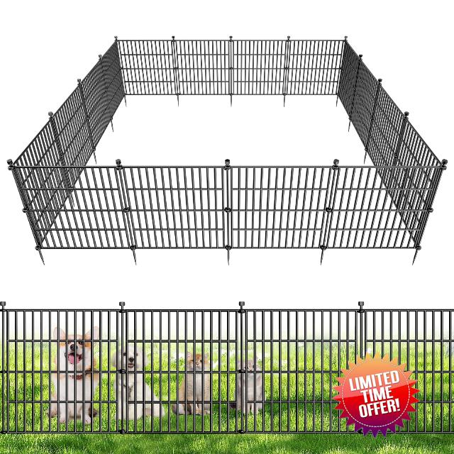 5 Panels No Dig Decorative Outdoor Garden Fence for Yard