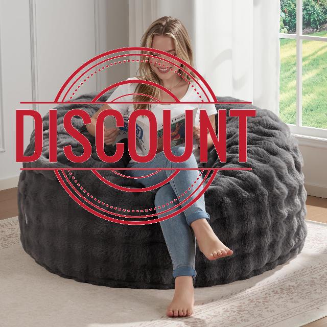 ZurNesfure Bean Bag Chair 3FT Plush Lounger Beanbag with Filler No Assembly Giant Bean Bag with Handle Side Pocket&Machine Washable Cover Large Bean Bag Chair for Adults Home Dorm (Darkgrey