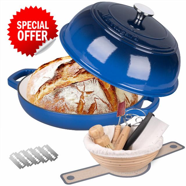 VORRINGARD Enameled Cast Iron Dutch Oven Pot with Lid
