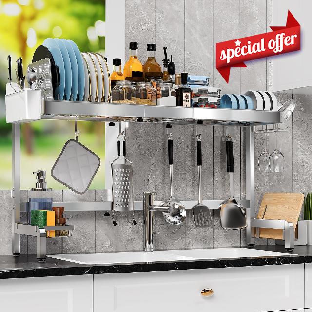2 Tier Extra Large Over The Sink Dish Drying Rack