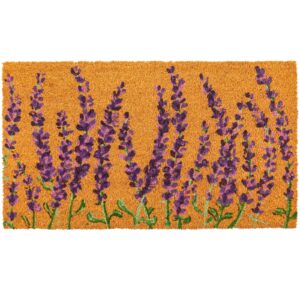 Juvale Lavender Floral Door Mat - 17 x 30 in