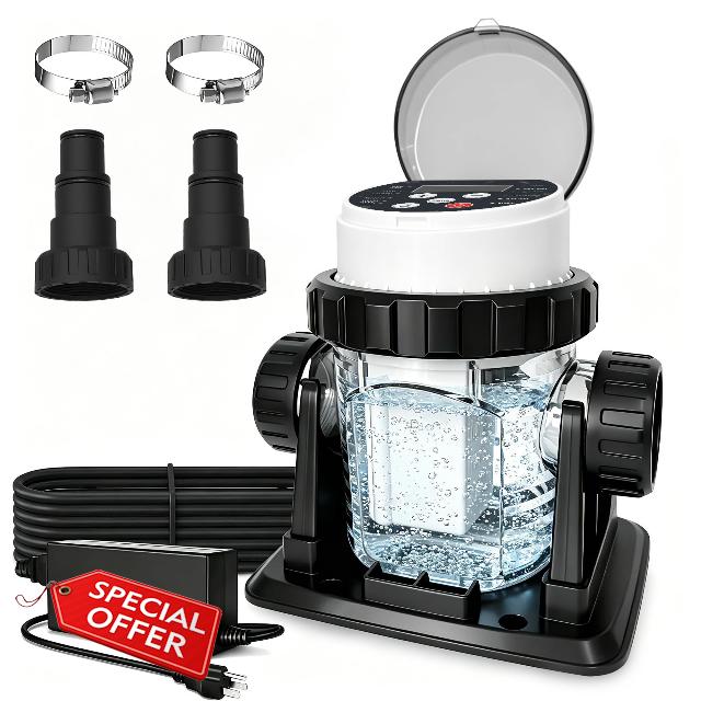 Salt Water Pool Chlorinator System - Built-in Salinity Sensor