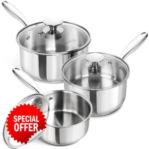 MICHELANGELO Stainless Steel Sauce Pan Set - 1