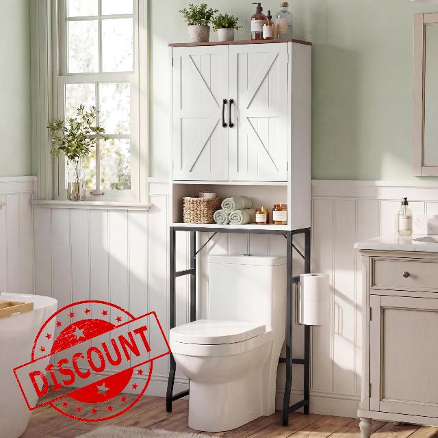 23.6" Over The Toilet Storage Cabinet with Barn Door