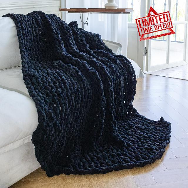Chunky Knit Blanket - Luxury Soft Cozy 40 * 50 Throw Blanket