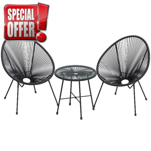 SONGMICS 3-Piece Outdoor Seating Acapulco Chair