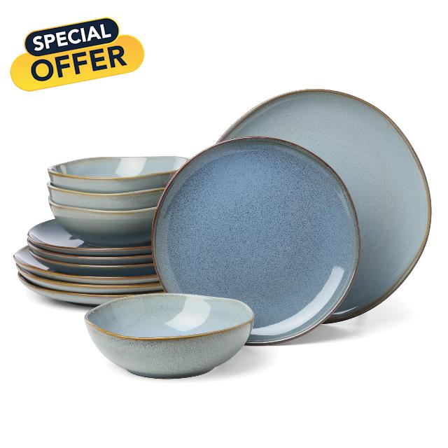 Oneida 897199 Organic Shades 12-Piece Dinnerware Set