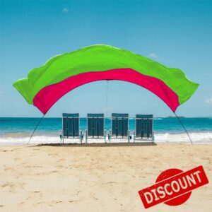 Shibumi Shade Quiet Canopy Version | Beach Tent | Sets Up in 3 Mins | 150 Sq. Ft. of Shade for up to 8 People | Includes Wind Assist | UPF 50+ Sun Protectio