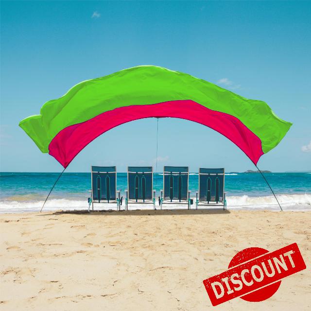 Shibumi Shade Quiet Canopy Version | Beach Tent | Sets Up in 3 Mins | 150 Sq. Ft. of Shade for up to 8 People | Includes Wind Assist | UPF 50+ Sun Protectio