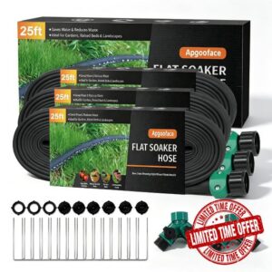 Flat Soaker Hose 25 ft 3-Pack with Splitter