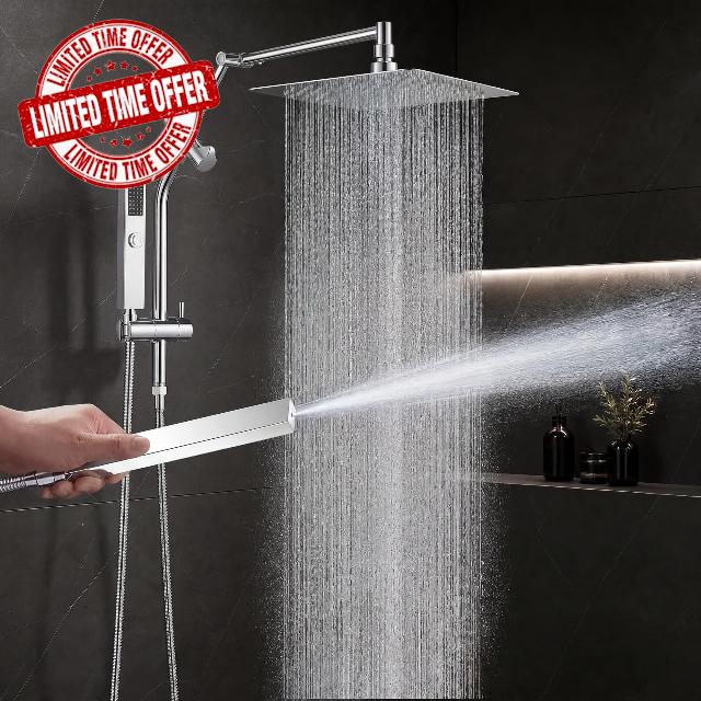 All Metal 10" Shower Head with Handheld