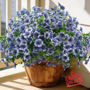 Grunyia 20 Bundles Artificial Flowers for Outdoors